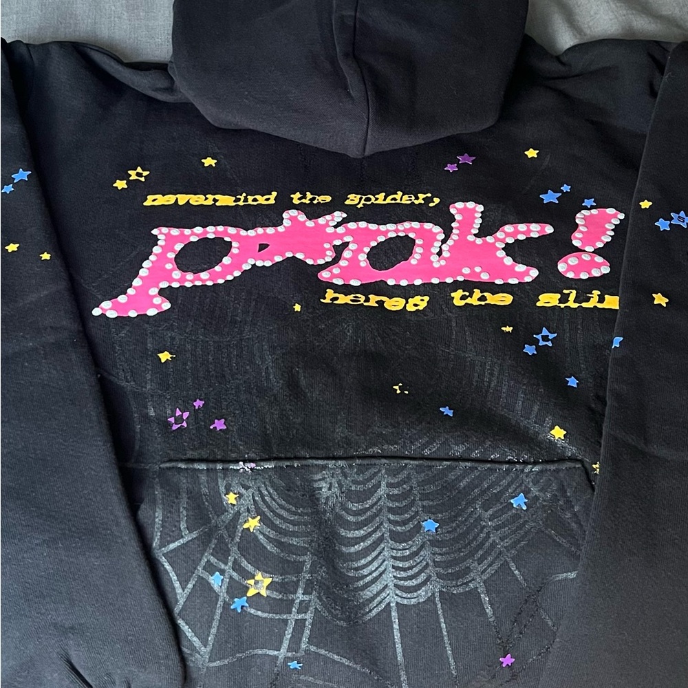 Sp5der Black P*nk Hoodie Small — Brand New (no packaging)